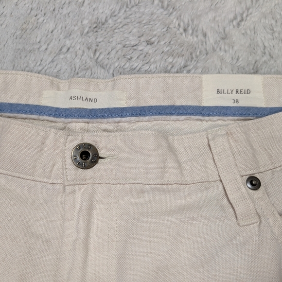 Billy Reid Pants Mens 38 White Eggshell Ashland Cotton Linen Slim Straight - Picture 3 of 8